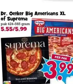 Boon`s Markt Dr. Oetker Big Americans XL of Suprema aanbieding