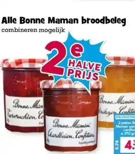 Boon`s Markt Alle Bonne Maman broodbeleg aanbieding