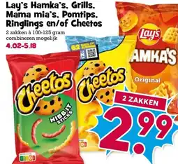 Boon`s Markt Lay's Hamka's, Grills, Mama mia's, Pomtips, Ringlings en/of Cheetos aanbieding