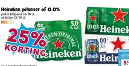 Boon`s Markt Heineken pilsener of 0.0% aanbieding