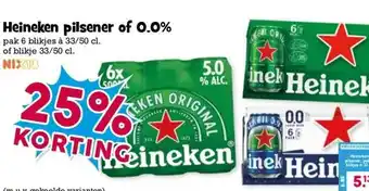 Boon`s Markt Heineken pilsener of 0.0% aanbieding