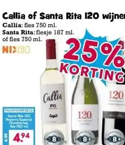 Boon`s Markt Callia of Santa Rita 120 wijnen aanbieding