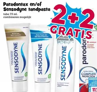 Boon`s Markt Paradontax en/of Sensodyne tandpasta aanbieding