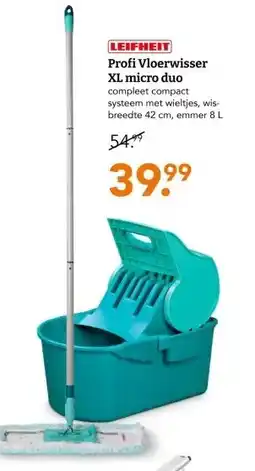 Blokker LEIFHEIT Profi Vloerwisser XL micro duo aanbieding