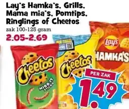 Boon`s Markt Lay's Hamka's, Grills. Mama mia's. Pomtips. Ringlings of Cheetos aanbieding