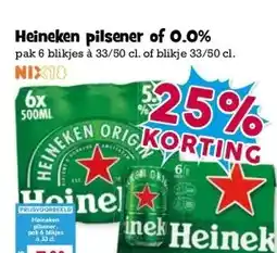 Boon`s Markt Heineken pilsener of 0.0% aanbieding