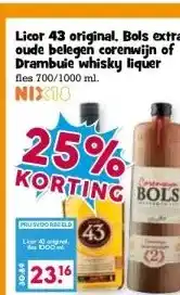 Boon`s Markt Licor 43 original. Bols extra oude belegen corenwijn of Drambuie whisky liquer aanbieding