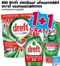 Boon`s Markt Alle Dreft vloeibaar afwasmiddel en/of vaatwastabletten aanbieding