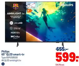 Makro Philips 65" QLED smart-tv aanbieding