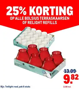 Makro Op Alle Bolsius Terraskaarsen Of Relight Refills aanbieding