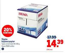 Makro Sigma kopieerpapier aanbieding