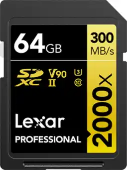 Coolblue Lexar PRO Gold 64GB SDXC aanbieding