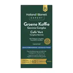 Holland & Barrett Holland & Barrett Expert Groene Koffie Complex met Chilipeper Liposomaal - 60 capsules aanbieding