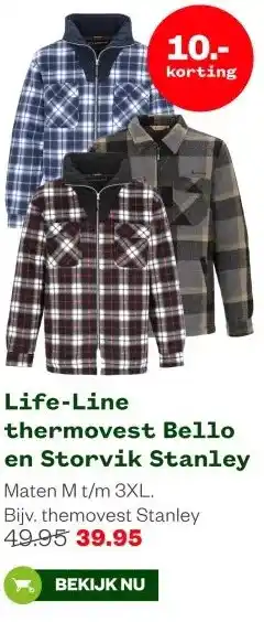 Welkoop Life-Line thermovest Bello en Storvik Stanley aanbieding