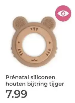 Prenatal Prénatal siliconen houten bijtring tijger aanbieding