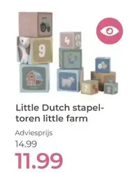 Prenatal Little Dutch stapel- toren little farm aanbieding
