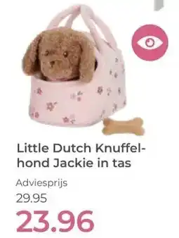 Prenatal Little Dutch Knuffel- hond Jackie in tas aanbieding