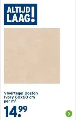 GAMMA Vloertegel Boston Ivory 60x60 cm aanbieding