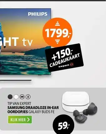 Expert Samsung Galaxy Buds FE Zwart aanbieding