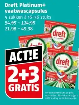 Poiesz Dreft Platinum+ vaatwascapsules aanbieding