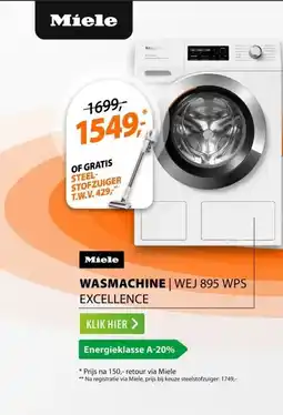 Expert Miele WEJ 895 WPS Excellence PowerWash & TwinDos & SteamCare aanbieding