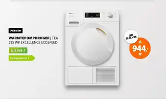Expert Miele TEA 535 WP Excellence EcoSpeed aanbieding