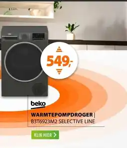 Expert Beko B3T6923M2 Selective Line Grijs aanbieding