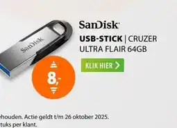 Expert SanDisk Cruzer Ultra Flair 64GB (USB 3.0) Zwart aanbieding