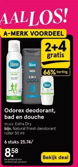 Etos Odorex deodorant, bad en douche aanbieding