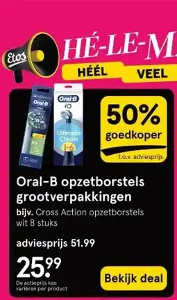 Etos Oral-B opzetborstels grootverpakkingen aanbieding