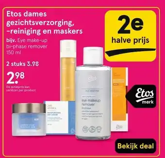 Etos Etos dames gezichtsverzorging, -reiniging en maskers aanbieding