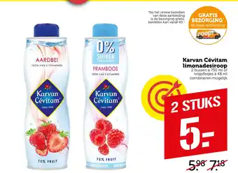 Coop Karvan Cévitam limonadesiroop 750 ml aanbieding