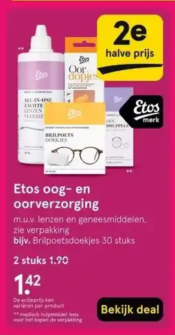 Etos Etos oog- en oorverzorging aanbieding