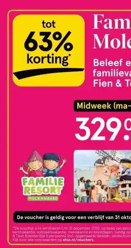 Etos Familie Resort Molenwaard. aanbieding