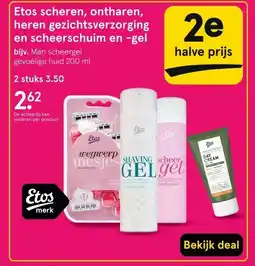 Etos Etos scheren, ontharen, heren gezichtsverzorging en scheerschuim en -gel aanbieding
