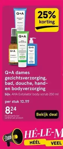 Etos Q+A dames gezichtsverzorging, bad, douche, hand- en bodyverzorging aanbieding
