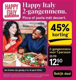 Etos Pizza of pasta mét dessert. aanbieding