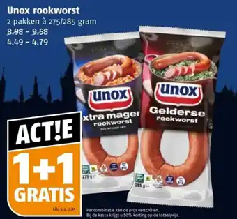 Poiesz Unox rookworst aanbieding