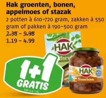 Poiesz Hak groenten, bonen, appelmoes of stazak aanbieding