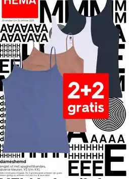 HEMA Singlet of met spaghettibandjes, diverse kleuren, XS t/m XXL aanbieding