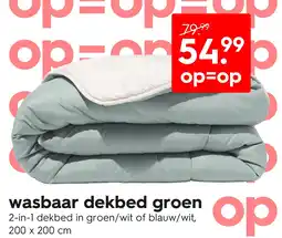 HEMA Wasbaar dekbed groen aanbieding