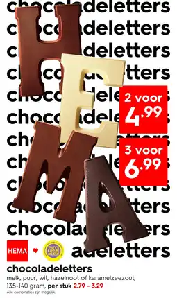 HEMA Chocoladeletters aanbieding