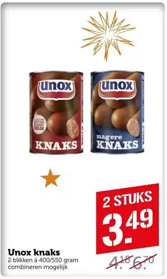 Coop Unox knaka aanbieding