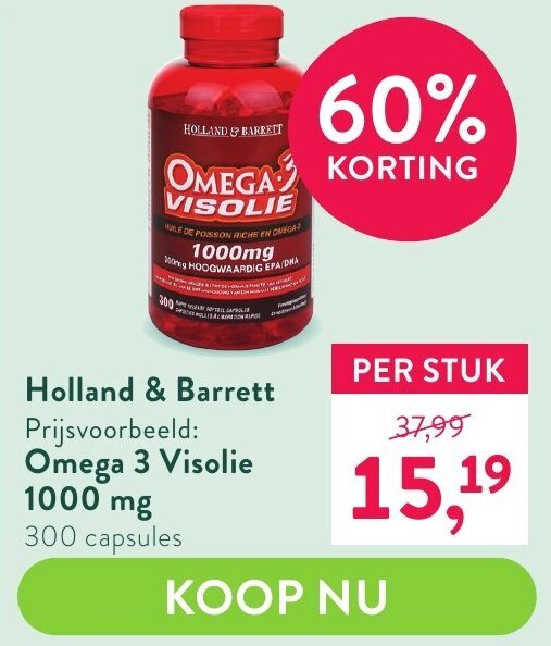 Omega 3 Visolie aanbieding bij Holland & Barrett