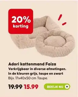 Boerenbond Adori kattenmand Faiza Verkrijgbaar aanbieding