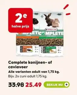 Boerenbond Complete konijnen of caviavoer aanbieding