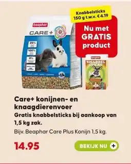 Boerenbond Care+ konijnen en knaagdierenvoer aanbieding