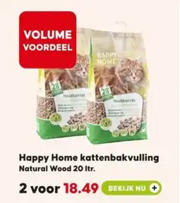 Boerenbond Happy Home kattenbakvulling Natural Wood aanbieding