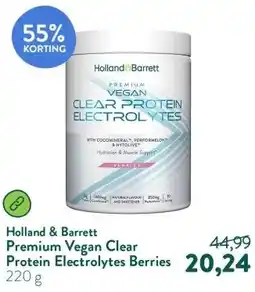 Holland & Barrett Premium Vegan Clear Protein Electrolytes Berries aanbieding
