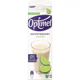 Jumbo Optimel Drinkyoghurt Limoen 0% Vet 1L aanbieding